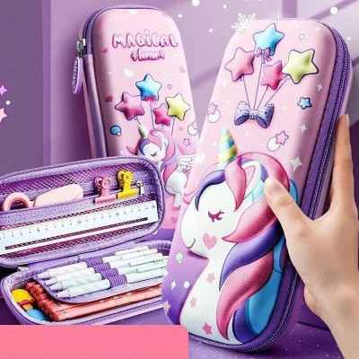 FLOSTRAIN 3d pencil pouch HOT SELLING TRENDING HEAVY QUALITY BOYS&GIRL 3d pouch Art EVA Pencil Box(Set of 1, Multicolor)