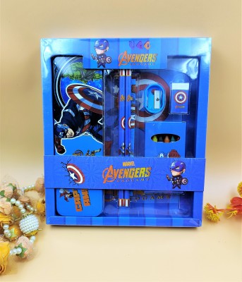 Paper Bear Avenger Avenger Metal Pencil box Art Metal Pencil Box(Set of 7, Light Blue)