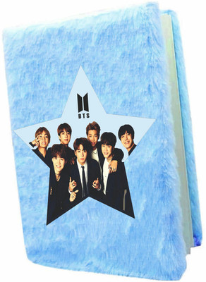 Neel Fur BTS Diary for Kids Personal Fur School Notebook Birthday Return Gift Set A5 Notebook Both Side Ruled 160 Pages(Blue)