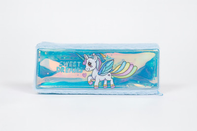 Nubby Dotss 1 unicorn Art Polypropylene Pencil Box(Set of 1, Light Blue)