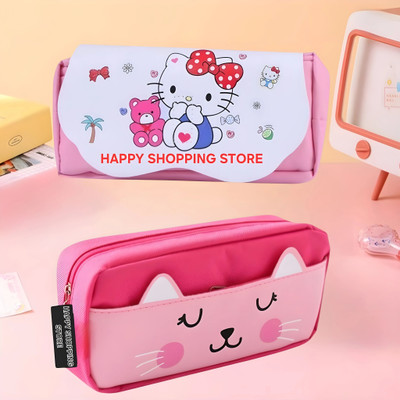 Saputra Combo Cat & Cute Pink Kitty pencil Pouch Durable Pen Pouch with Big Capacity, High Capacity Pencil Bag, Stationery Box, Pencil Case for Girls Cosmetic Pouch Art Artificial Leather Pencil Boxes(Set of 2, Pink) Saputra Combo Cat & Cute Pink Kitty pencil Pouch Durable Pen Pouch with Big Capacity, High Capacity Pencil Bag, Stationery Box, Pencil Case for Girls Cosmetic Pouch Art Artificial Leather Pencil Boxes(Set of 2, Pink)