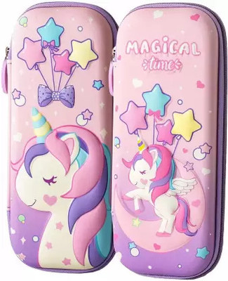 N.A.R VENTURES Canvas 3D Unicorn Cover Large Capacity Pencil Case 1 Art EVA Pencil Box(Set of 1, Multicolor)