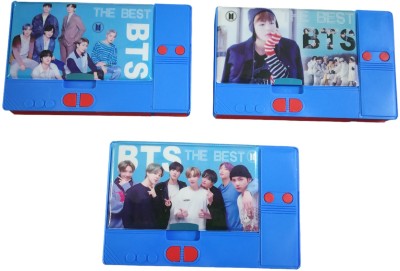 radhey preet BTS Group print, Price for 1PC, Design may vary as per availability, Both side store, Multi compartment Art Plastic Pencil Box(Set of 1, Blue)