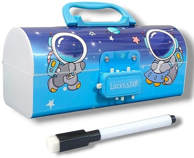 Adoere Password pencil box- Dream It Possible Universe Double Layer Stationery BOX Organizer Art Plastic Pencil Box(Set of 1, Blue)