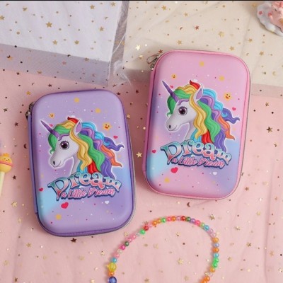 radhey preet Unicorn Face With Rainbow Color Hair Print, Available in Big Size Pouch, Price For 1PC(RP082) Art EVA Pencil Box(Set of 1, Multicolor)