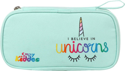 smily kiddos 1 UNICORN Art Polyester Pencil Box(Set of 1, Light Blue)