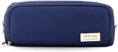 Tinker Squad Large Capacity Aesthetic Pencil Box Pouch for School Kids & College Plain Art Canvas Pencil Box(Set of 1, Blue)
