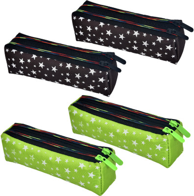 KUBER INDUSTRIES Pencil Boxes Pencil Box Art Canvas Pencil Boxes(Set of 4, Multicolor)