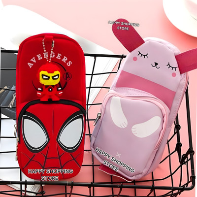 HAPPY SHOPPING STORE Spiderman & Cute Panda Combo Large Capacity Pencil Case Compass School Supply Organizer for Students, Stationery Box, Cosmetic Pouch Bag Art Artificial Leather Pencil Boxes(Set of 2, Red, Pink) HAPPY SHOPPING STORE Spiderman & Cute Panda Combo Large Capacity Pencil Case Compass School Supply Organizer for Students, Stationery Box, Cosmetic Pouch Bag Art Artificial Leather Pencil Boxes(Set of 2, Red, Pink)
