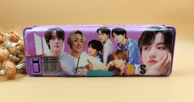 Paper Bear BTS BTS Art Plastic Pencil Box(Set of 1, Purple)