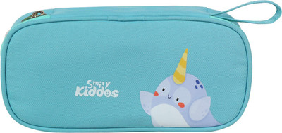 smily kiddos 1 Narwhale Art Polyester Pencil Box(Set of 1, Light Blue)