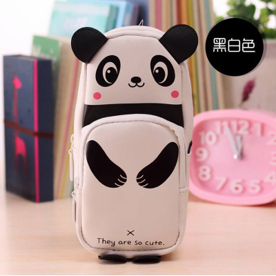vhbie 0 Panda Art Canvas Pencil Boxes(Set of 1, Black)