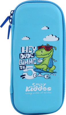smily kiddos Small Pencil case dino light blue Art EVA Pencil Box(Set of 1, Light Blue)