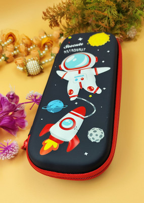 Paper Bear NA Space Art Polyester Pencil Box(Set of 1, Black)