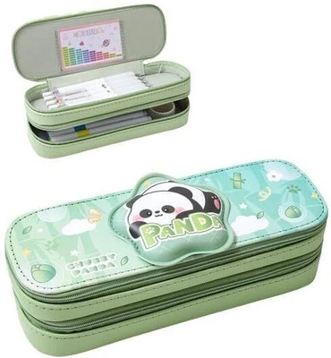 MANAKI ENTERPRISE Pencil Case Double Layer Cute Pencil Case Aesthetic Large Capacity Pencil Pouch Multifunctional Stationery Organizer for School (Double Layer Panda) Art Canvas Pencil Box(Set of 1, Light Green) MANAKI ENTERPRISE Pencil Case Double Layer Cute Pencil Case Aesthetic Large Capacity Pencil Pouch Multifunctional Stationery Organizer for School (Double Layer Panda) Art Canvas Pencil Box(Set of 1, Light Green)