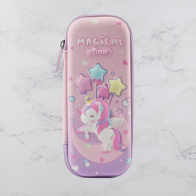 GKNEX RainbowDream 3D Unicorn EVA Print Art EVA Pencil Box(Set of 1, Multicolor)