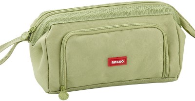 Climberty Pencil case Solid Art Canvas Pencil Boxes(Set of 1, Green)