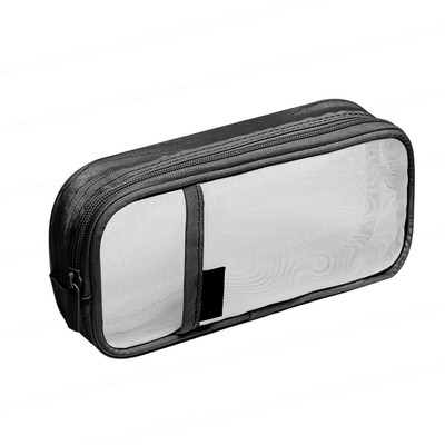 FunBlast Pen Pencil Case, Transparent Pencil Pouch with Zipper Closure Portable Clear Makeup Pouch, Large Capacity Pencil Bag, Stationery Bag Art Polypropylene Pencil Box(Set of 1, Black)