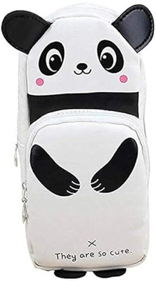 vhbie 0 Panda Art Canvas Pencil Boxes(Set of 1, White)