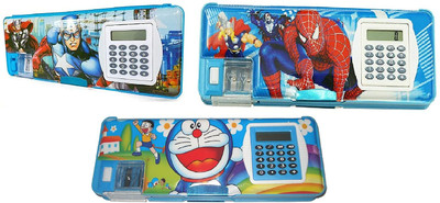 cassava 1 Avenger, Doremon, Spiderman Art Plastic Pencil Box(Set of 3, Blue, Blue)