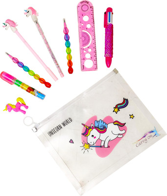 Parteet Stationery Combo Pencil Pouch Combo Art Plastic Pencil Box(Set of 1, White)