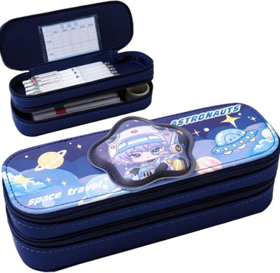 Sahej Enterprises Space Space Art Canvas Pencil Box(Set of 1, Blue)