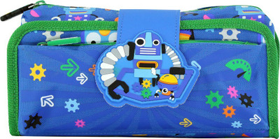 smily kiddos 1 Settings Art Polyester Pencil Box(Set of 1, Blue)