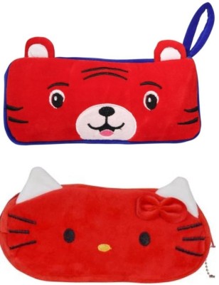 NEWWAY FASHION 1 Mickey + HELLO KITTY Art Canvas Pencil Boxes(Set of 2, Red)