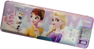 Citrine Cartoon Pencil Box Both Side Open With Dual Sharpner For Kids Art Plastic Pencil Box(Set of 1, Purple)