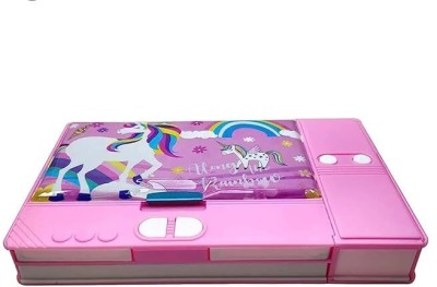 Beauty Phoriya Pencil case & Geometry Box unicorn Art Plastic Pencil Box(Set of 1, Pink)