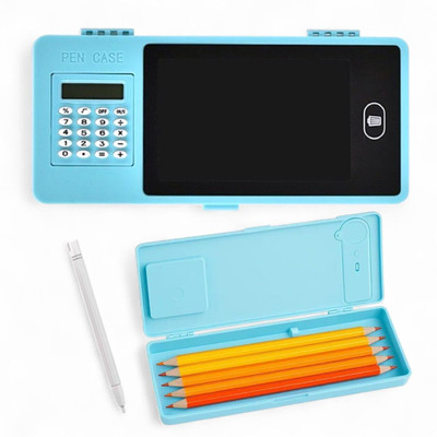 PRIMEFINDS LCD Writing Tablet Pencil Box Digital Drawing Board with Erase Button LCD Writing Tablet Pencil Box Digital Drawing Board with Erase Button Art Plastic Pencil Box(Set of 1, Multicolor)