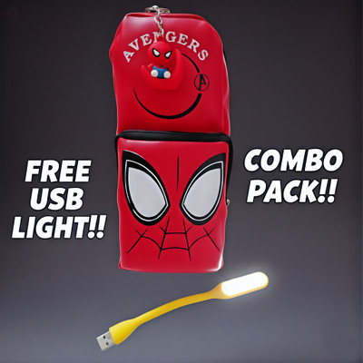 Joyguru 1 Spider-Man Avengers Theme, Free USB Light Art Artificial Leather Pencil Box(Set of 2, Red)