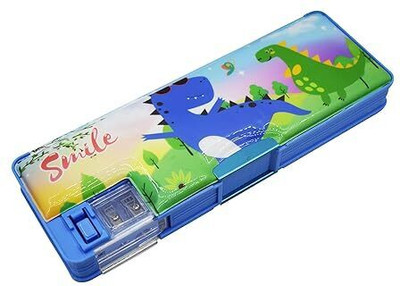 Teakwood Dinosaur Dinosaur Art Plastic Pencil Box(Set of 1, Blue)