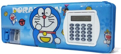Royal krafts Calculator Doraemon Art Plastic Pencil Box(Set of 1, Blue)