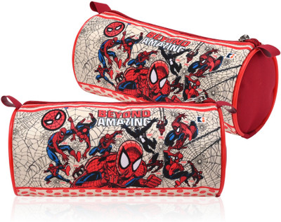 DISNEY Pencil Pouch Amazing Spiderman Print Art Canvas Pencil Boxes(Set of 2, Blue)