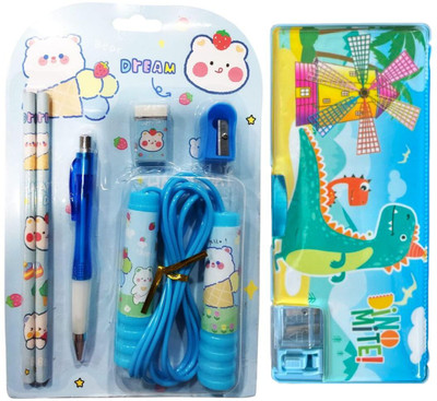 Teakwood dinosaur dinosaur Art Plastic Pencil Box(Set of 1, Blue)