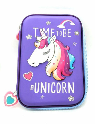 Toxen H156 Unicorn Canvas Art EVA Pencil Box(Set of 1, Multicolor)
