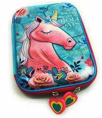 Deeshora Unicorn Hard Pouch unicorn Art EVA Pencil Boxes(Set of 1, Multicolor)