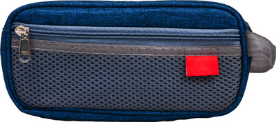 rayie collection BG16 1 Art Polyester Pencil Box(Set of 1, Dark Blue)