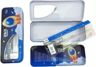 SR Toys 1 SPACE Art Metal Pencil Box(Set of 1, Blue)