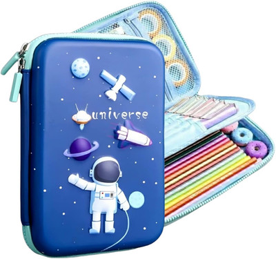 deoxy Eva 3D Astronaut Art EVA Pencil Box(Set of 1, Dark Blue)