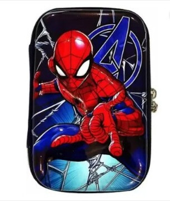 KHILONEWALA Spiderman Stylish Print Hardtop Pencil Case with Compartments Kids Large Capacity School Supply Organizer Students Stationery Box Art EVA Pencil Box(Set of 1, Blue, Red)