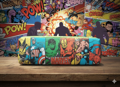 Uvis Traders Marvel Design Marvel Art Polyester Pencil Box(Set of 6, Multicolor)