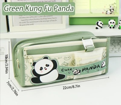 PLENYLOON Panda Panda Art EVA Pencil Box(Set of 1, Light Green)