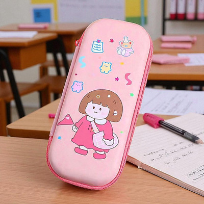 Colorbee Exclusive Limited Edition Birthday Girl Glitter 3D Bow Design Premium Pen Pouch Cartoon Art Printed, Star-Design, Nature Theme, Geometric Pattern Art Polyester Pencil Box(Set of 1, Multicolor)