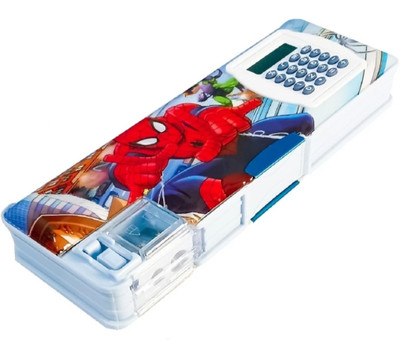 JOTKAPARKASH spiderman Multicolor Pencil Box Calculator Dual Random Design Geometry Spiderman Art Plastic Pencil Box(Set of 1, Multicolor)