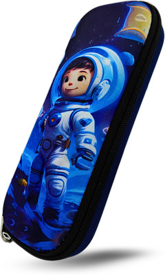 Appster 3D Cover Space Astronaut Theme Pencil Case ALPHA 1 Art Canvas Pencil Box(Set of 1, Multicolor)