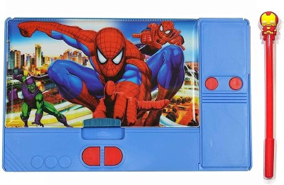 KIKU Jumbo Super Heros Art Plastic Pencil Box(Set of 1, Blue)