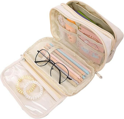 Climberty Signature NA Art Polyester Pencil Box(Set of 1, White)
