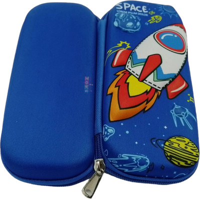 AKTOON TOYS Geometry & Pencil Boxes Space Ship EVA Pencil Pouch Art EVA Pencil Box(Set of 1, Blue)